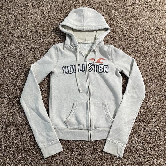 Hollister Hoodie Womens Small Full Zip Sweatshirt Warm Soft Embroidered Y2K - Picture 1 of 8